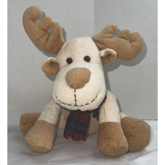 All Mine Corduroy Moose Scarf Holiday Plush Stuffed Animal 6" Baby Shower Gift - Picture 2 of 7